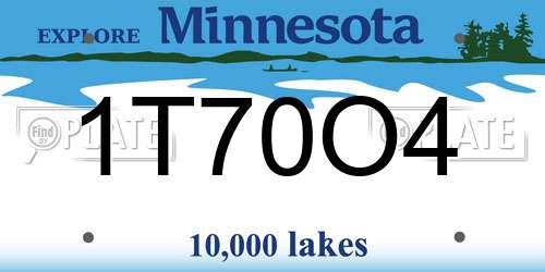 1T70O4 Minnesota License Plate