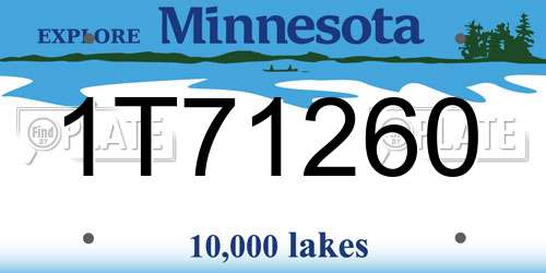 1T71260 Minnesota License Plate
