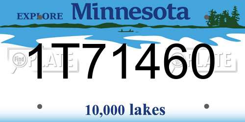 1T71460 Minnesota License Plate