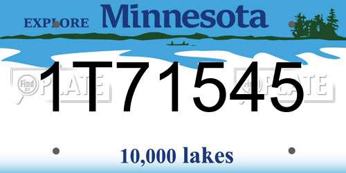 1T71545 Minnesota License Plate