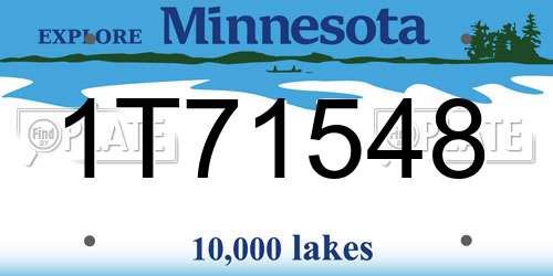 1T71548 Minnesota License Plate
