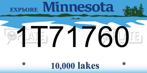 1T71760 Minnesota License Plate