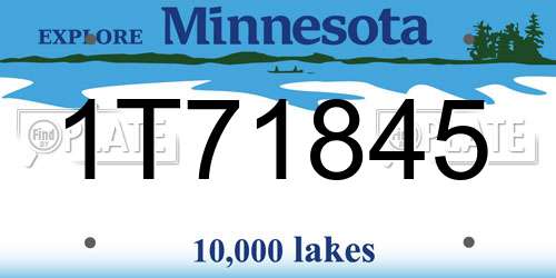 1T71845 Minnesota License Plate