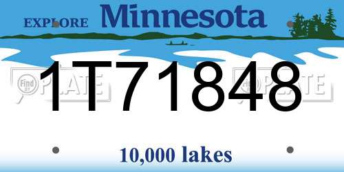 1T71848 Minnesota License Plate