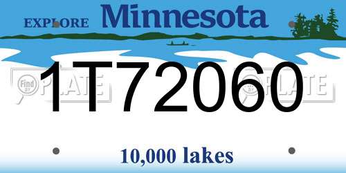 1T72060 Minnesota License Plate
