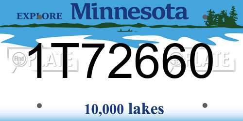 1T72660 Minnesota License Plate