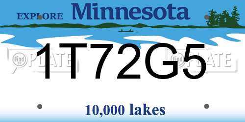 1T72G5 Minnesota License Plate