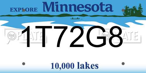 1T72G8 Minnesota License Plate