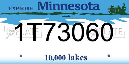 1T73060 Minnesota License Plate