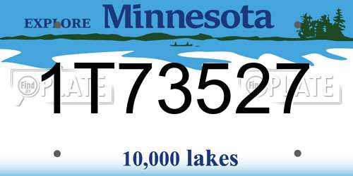 1T73527 Minnesota License Plate