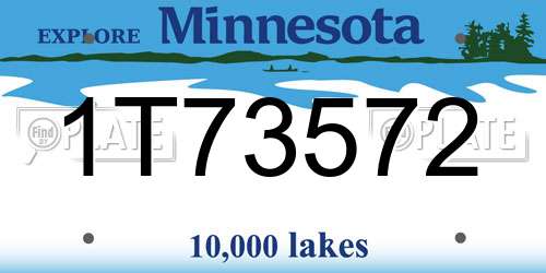 1T73572 Minnesota License Plate