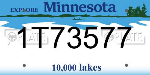 1T73577 Minnesota License Plate
