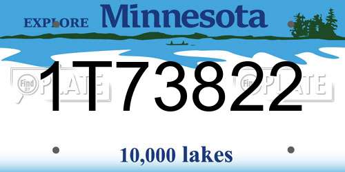 1T73822 Minnesota License Plate