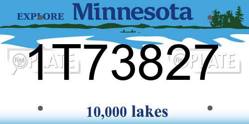 1T73827 Minnesota License Plate
