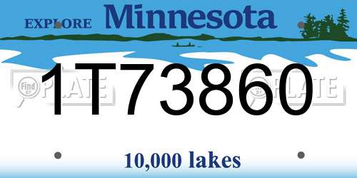 1T73860 Minnesota License Plate