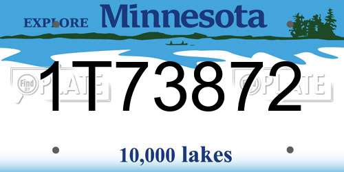 1T73872 Minnesota License Plate