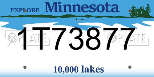 1T73877 Minnesota License Plate