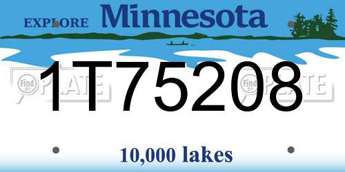 1T75208 Minnesota License Plate