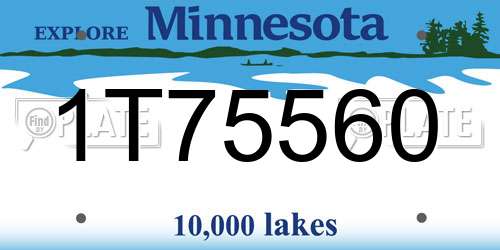 1T75560 Minnesota License Plate