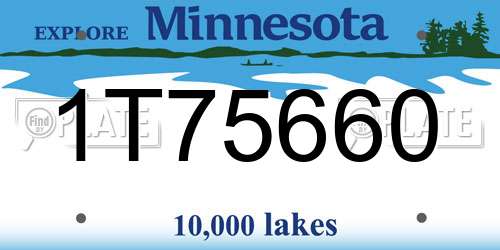 1T75660 Minnesota License Plate
