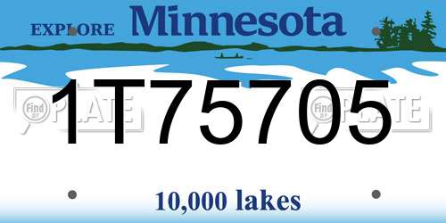 1T75705 Minnesota License Plate