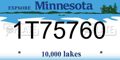 1T75760 Minnesota License Plate