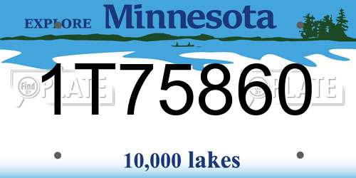 1T75860 Minnesota License Plate