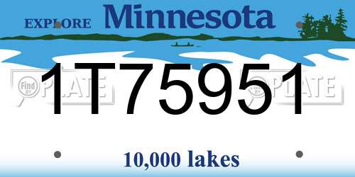 1T75951 Minnesota License Plate