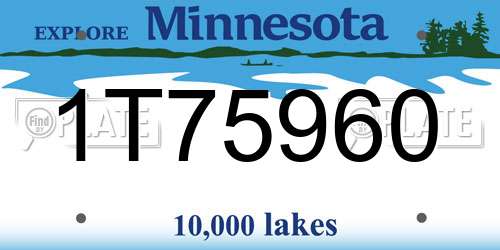 1T75960 Minnesota License Plate