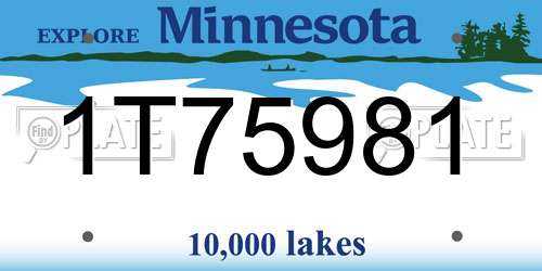 1T75981 Minnesota License Plate