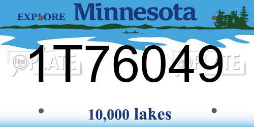 1T76049 Minnesota License Plate