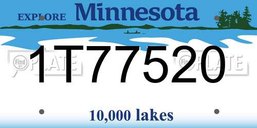 1T77520 Minnesota License Plate