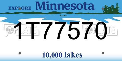 1T77570 Minnesota License Plate