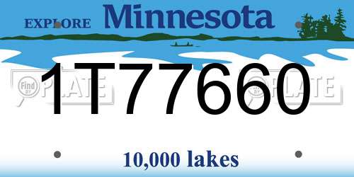 1T77660 Minnesota License Plate