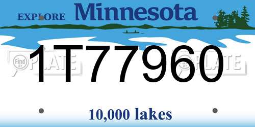 1T77960 Minnesota License Plate