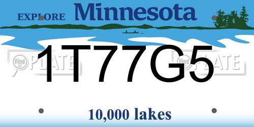 1T77G5 Minnesota License Plate