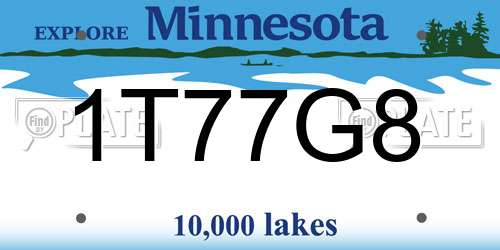 1T77G8 Minnesota License Plate