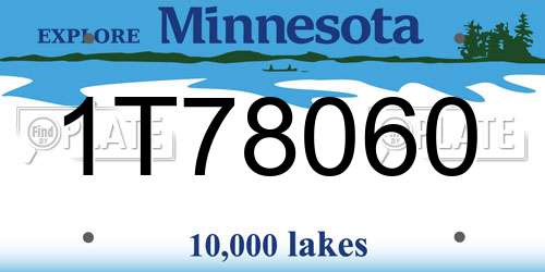 1T78060 Minnesota License Plate
