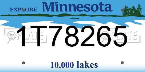 1T78265 Minnesota License Plate