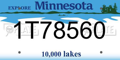 1T78560 Minnesota License Plate