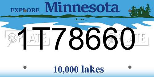 1T78660 Minnesota License Plate