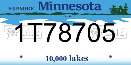 1T78705 Minnesota License Plate