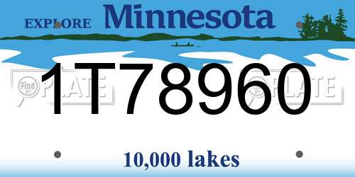 1T78960 Minnesota License Plate