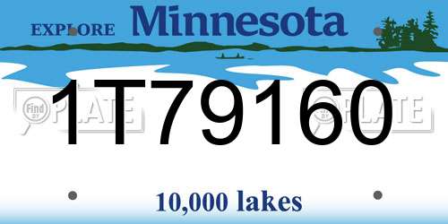 1T79160 Minnesota License Plate