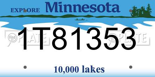 1T81353 Minnesota License Plate