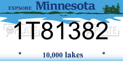 1T81382 Minnesota License Plate