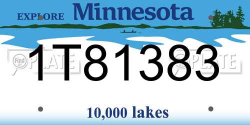 1T81383 Minnesota License Plate