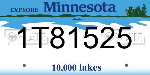1T81525 Minnesota License Plate