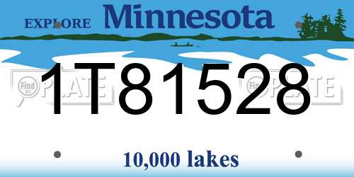 1T81528 Minnesota License Plate