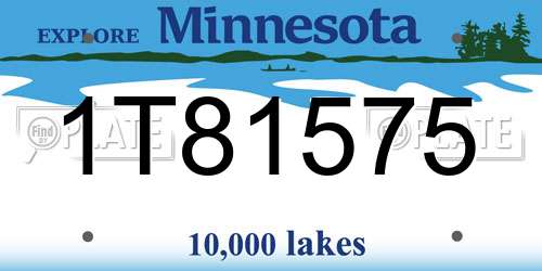 1T81575 Minnesota License Plate